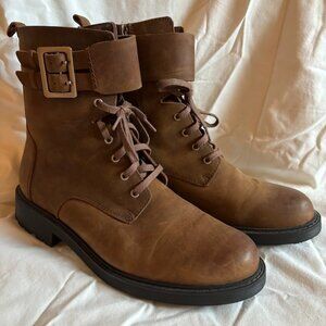 Clarks Orinoco 2 Lace Zip Leather Boots Womens Brown Snuff Leather